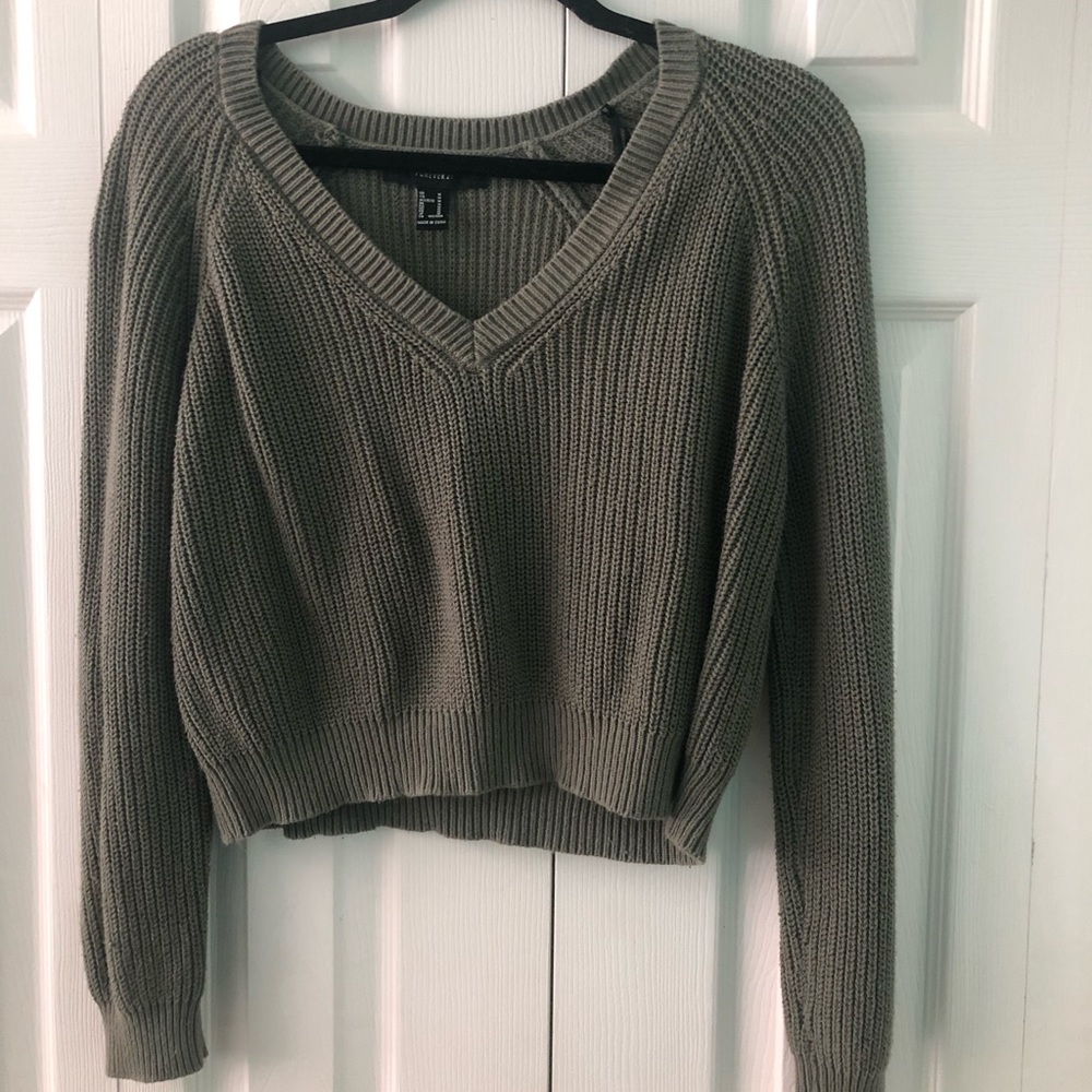 Long sleeved knit sweater
